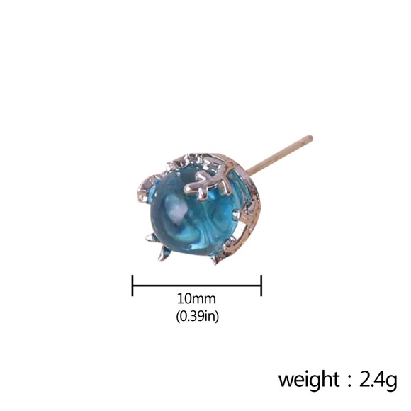 Korean New Style Asymmetric Fishtail Mermaid Bubble Foam Ladies Earrings - Picture 5 of 8